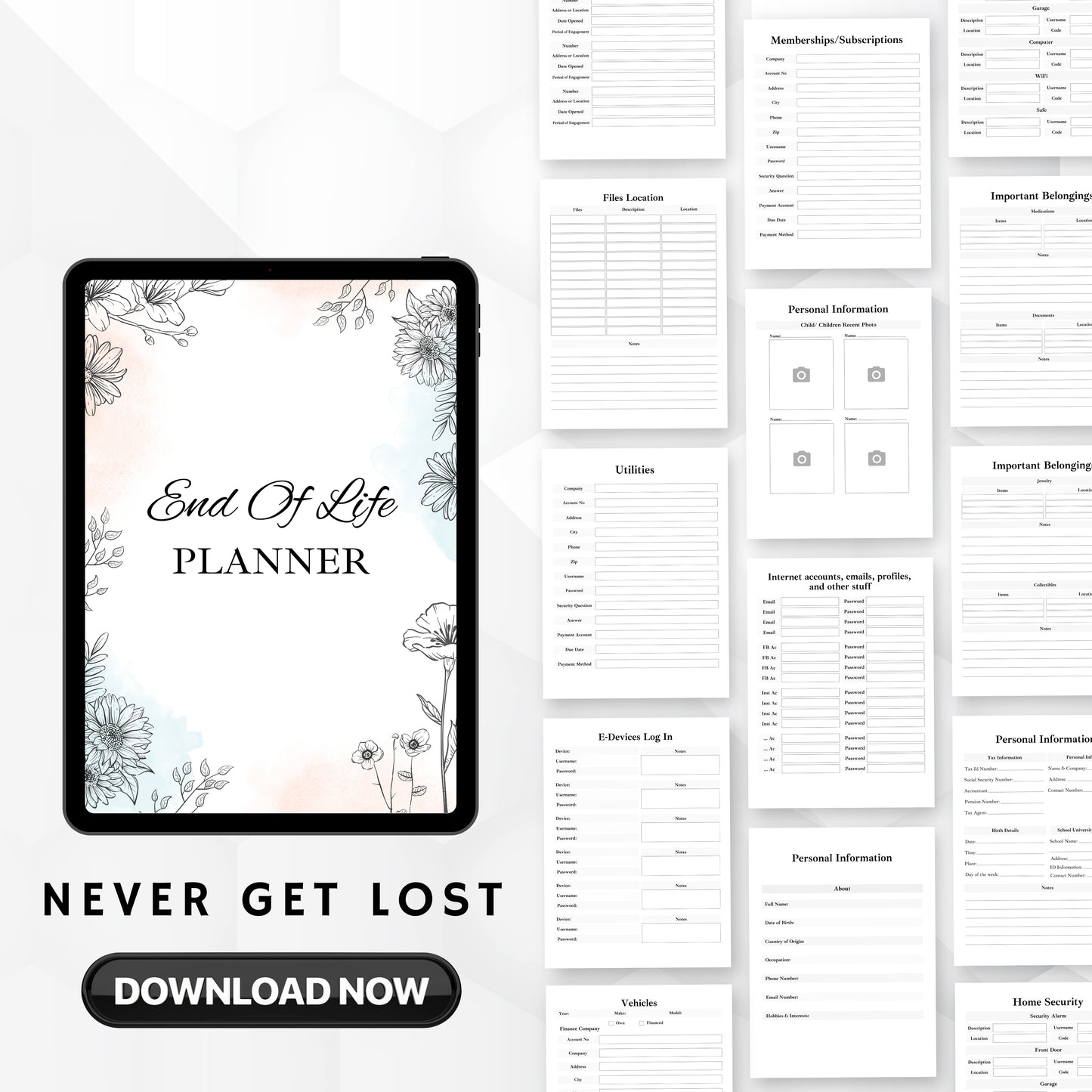 End Of Life Planner & Journal Bundle