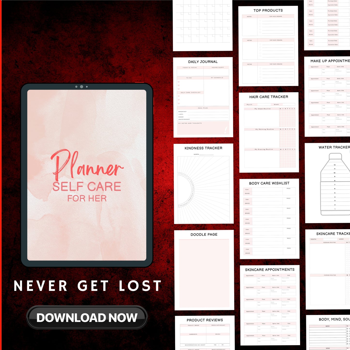 Self Care Planner Bundle For Her