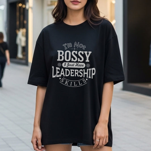 I'm Not Bossy I Just Have Leadership Skills - Vintage Badge Typography Statement Artwork