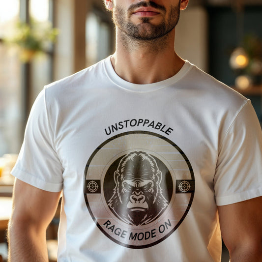 Unstoppable Rage Mode On - Gorilla Fitness Motivational Statement Artwork