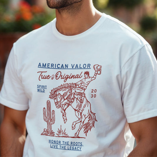 American Valor True Original Spirit Wild - Cowboy Rodeo Heritage Statement Artwork