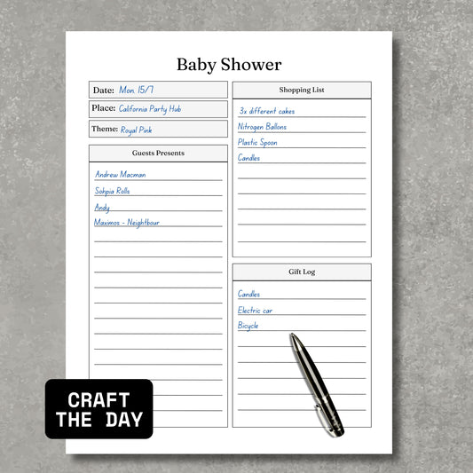 Baby Shower Planner