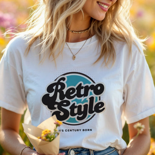 Retro Style 21st Century Born - Vintage Circle Nostalgia Modern Statement Artwork