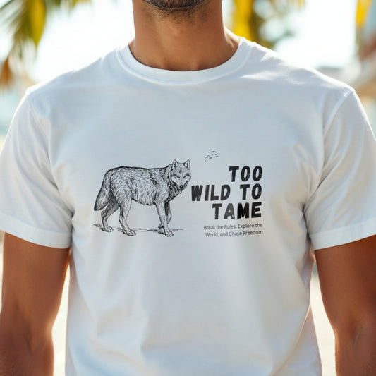 Too Wild To Tame - Wolf Freedom Philosophy Statement Artwork