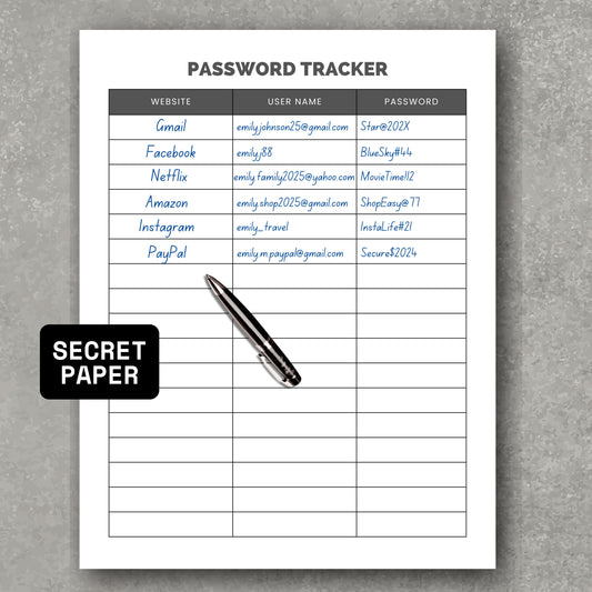 Personal Passwords Tracker