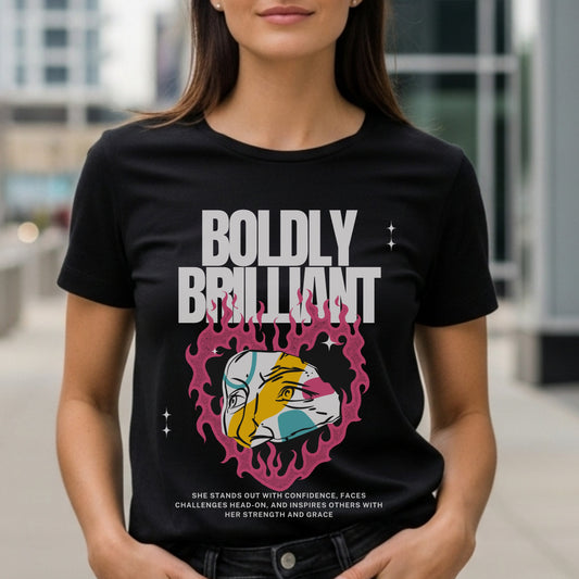 Boldly Brilliant - Abstract Pop Art Split Face Confidence Empowerment Statement Artwork