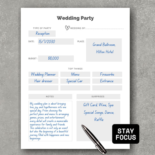Wedding Party Planner
