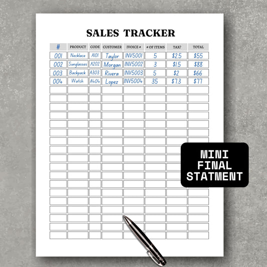 Product's Code Sales Tracker