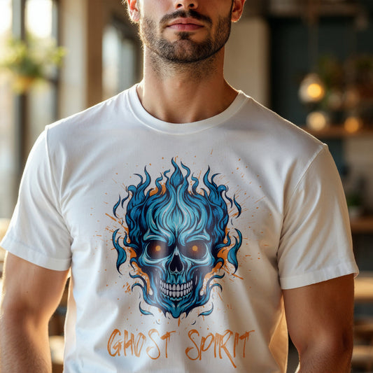 Ghost Spirit - Flaming Skull Dark Energy Statement Artwork