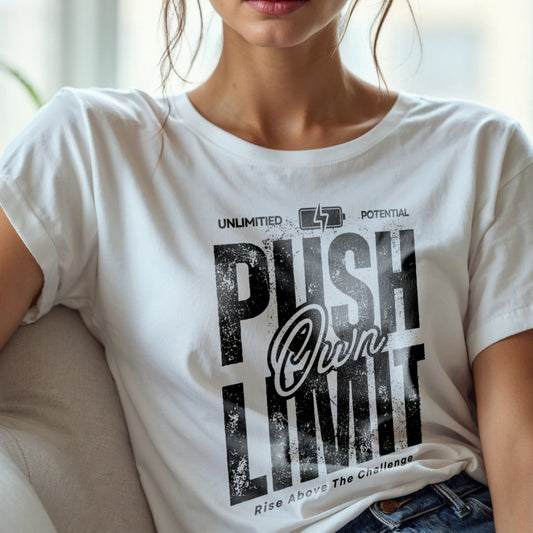 Push Own Limit - Urban Grunge Motivational Self-Challenge Empowerment Statement Artwork