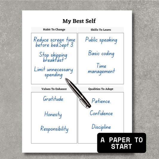 My Best Self Discover Sheet