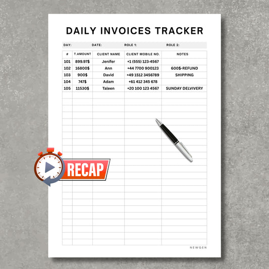 Daily Invoices Tracker PDF