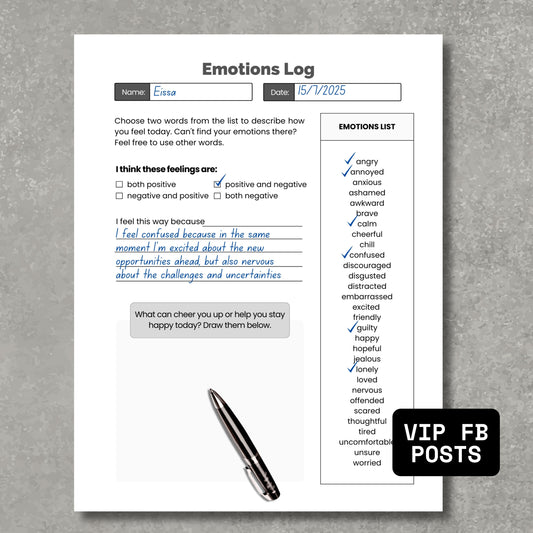 Emotion Log Paper Sheet PDF