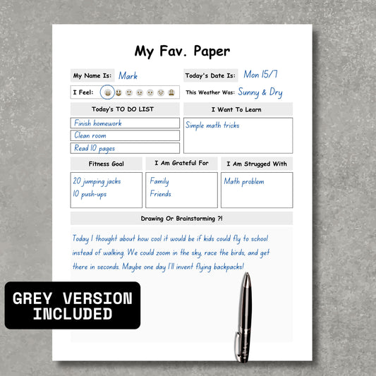 Kids Daily Journal PDF x2 Colors