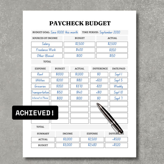 Paycheck Budget Planner