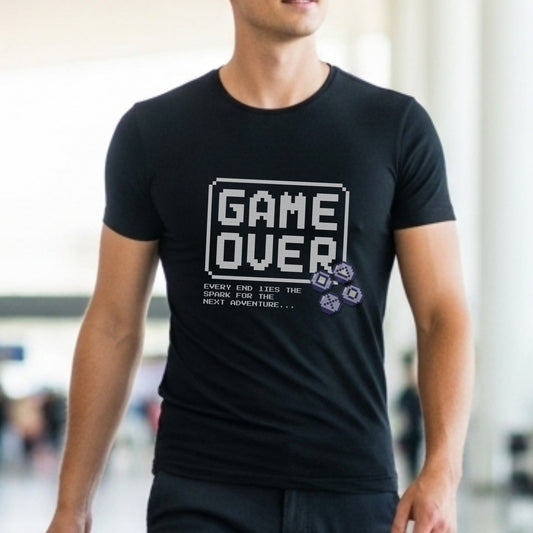 Game Over Every End Lies The Spark For Next Adventure - Retro Gaming Statement Artwork