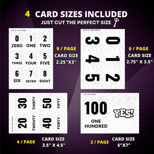 Number Flashcards - Fun Math Course