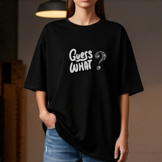 Guess What? - Playful Question Mark Typography Mystery Surprise Conversation Starter Artwork