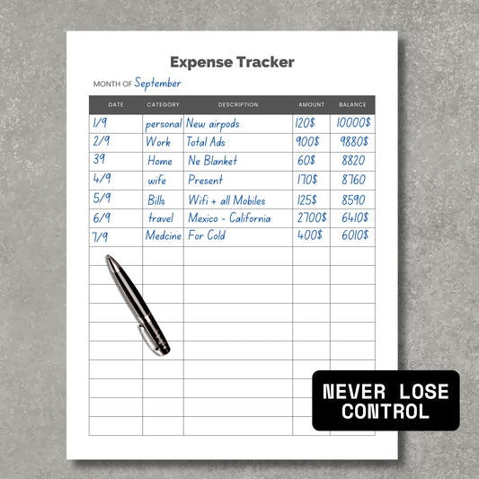 Expenses Tracker PDF