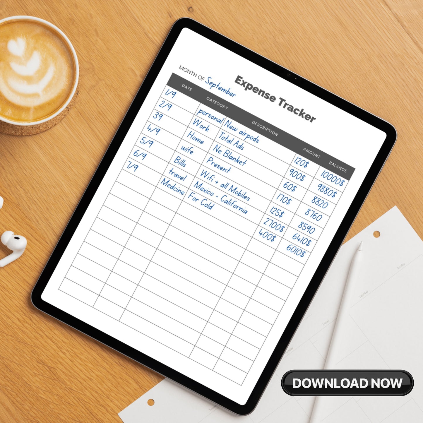 Expenses Tracker PDF