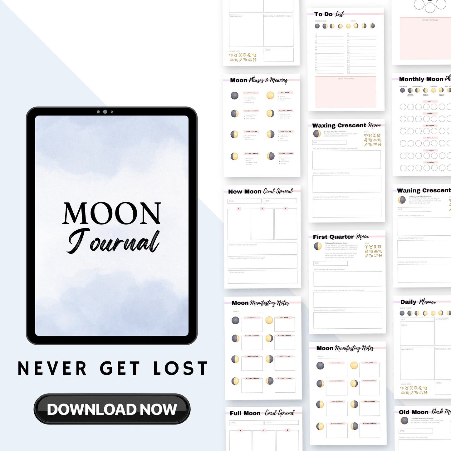 Moon Planner & Journal Sheets