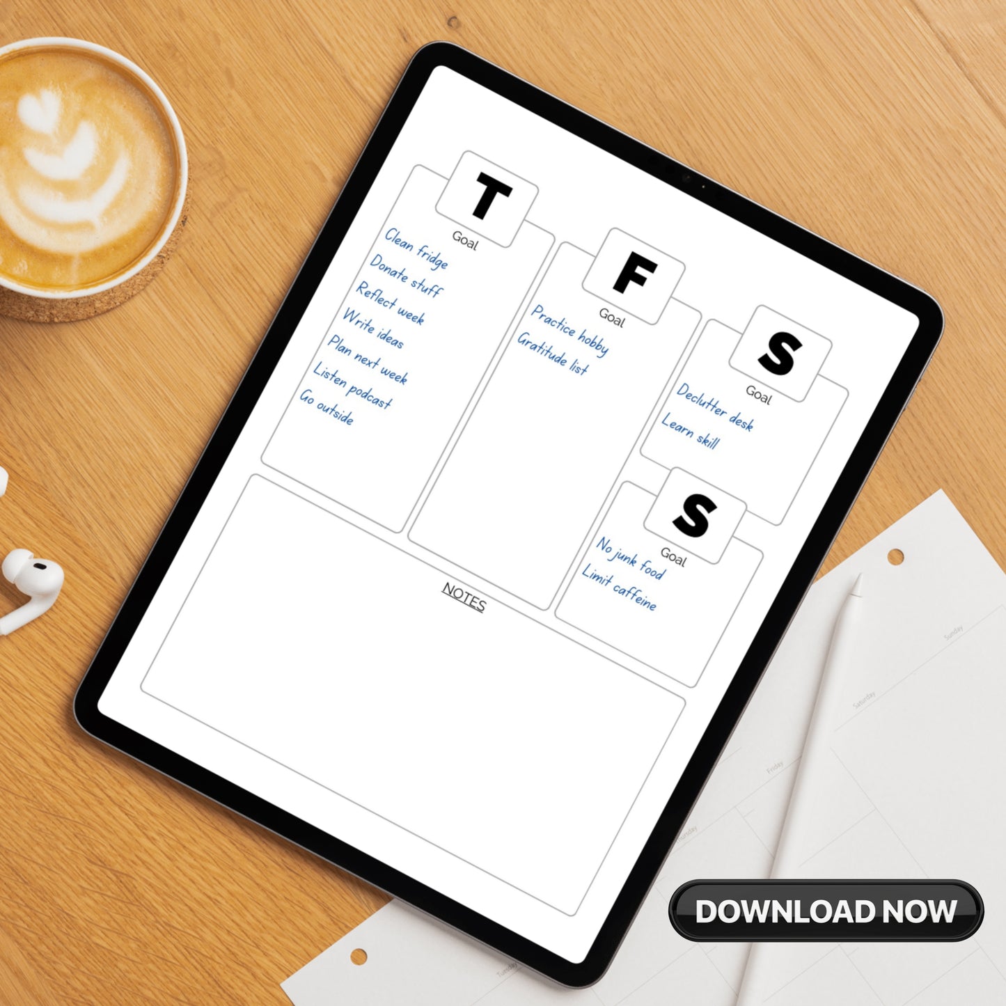 Daily Habbit & Goal Tracker x2 PDFs