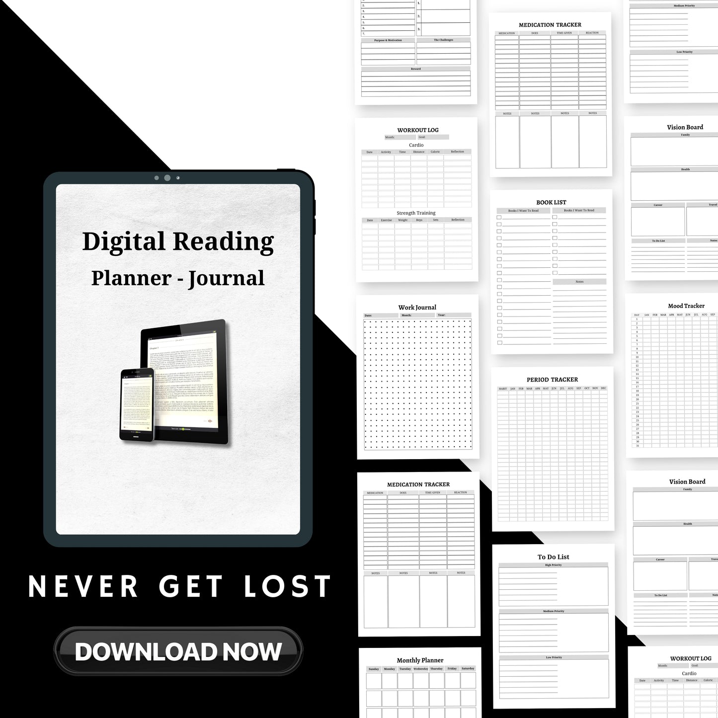 Digital Reading Planner & Journal