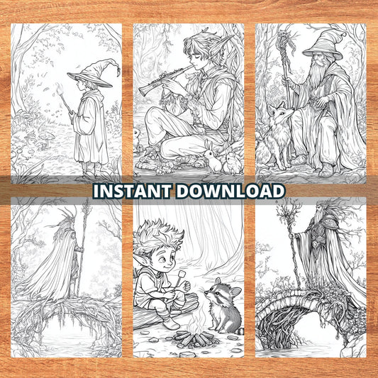 Enchanted Forest Wizards Coloring Pages