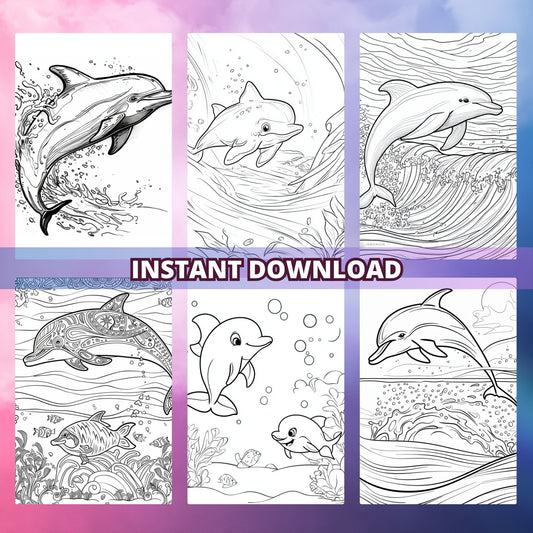Dolphin Play Coloring Pages
