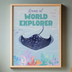 Room of World Explorer - Premium Ocean-Themed Wall Art for Children's Spaces