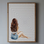 Infinite Perspective - Contemplative Woman Wall Art