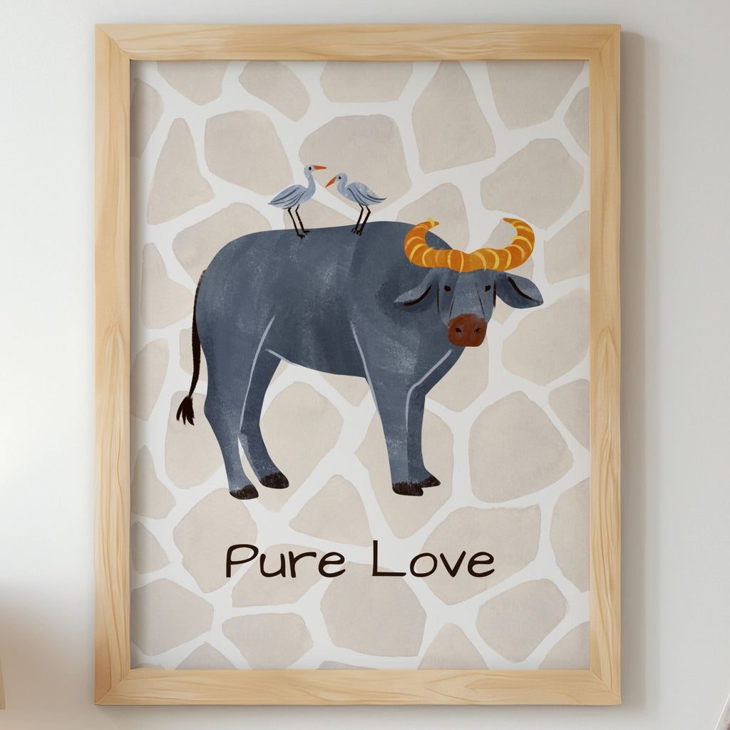 Pure Love - Buffalo & Birds Friendship Wall Art