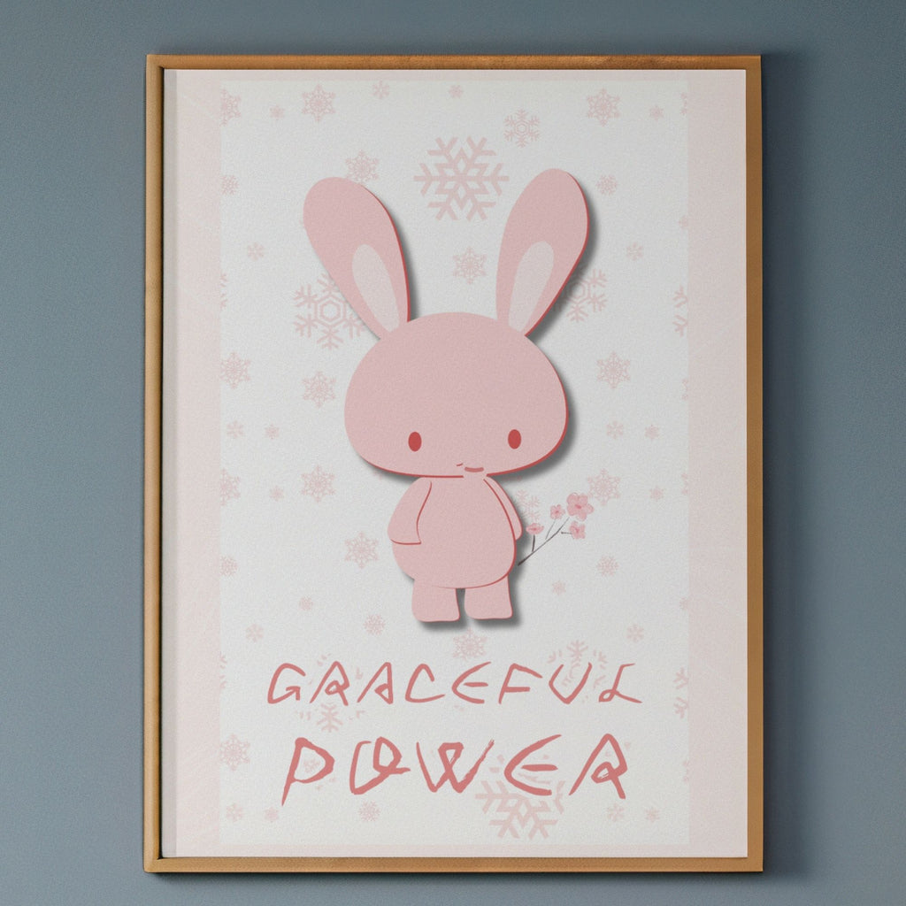 Graceful Power - Minimalist Bunny Winter Wall Art