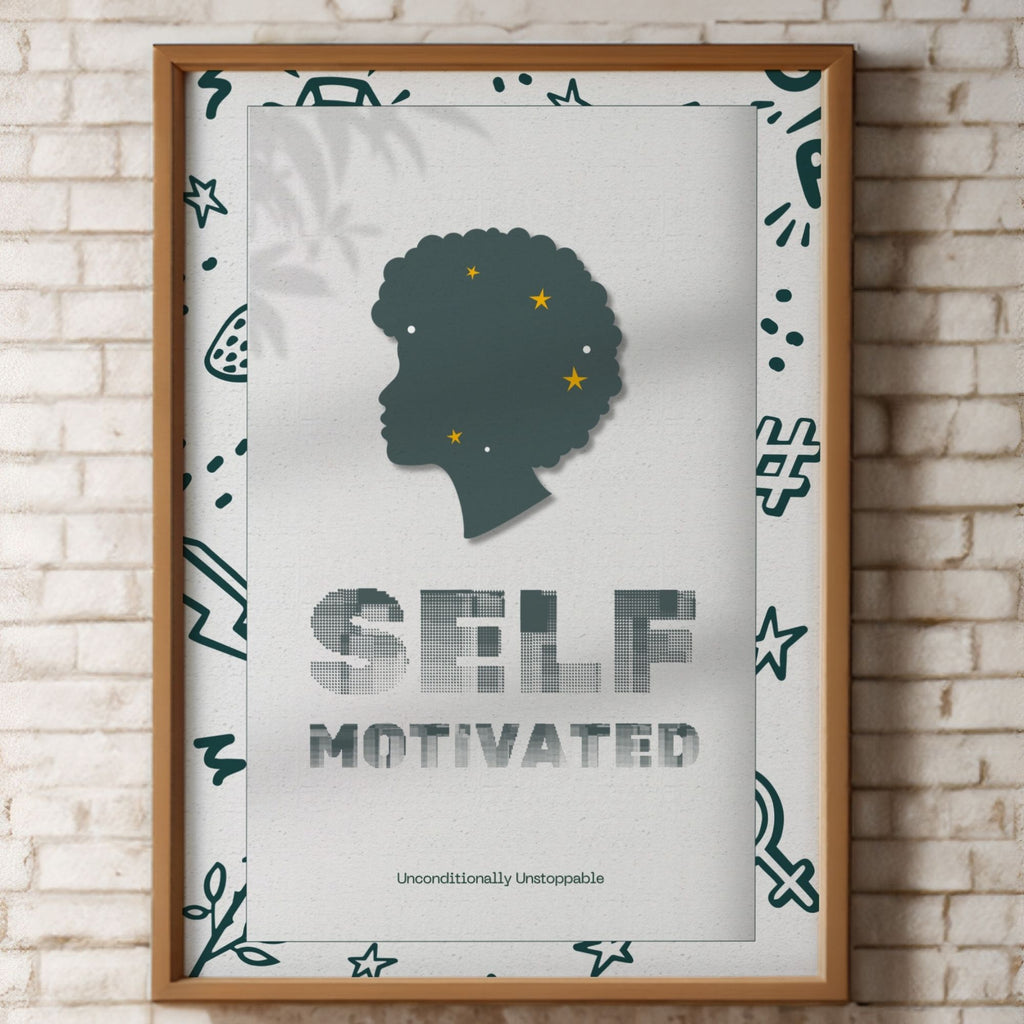 Self Motivated - Modern African American Empowerment Wall Art