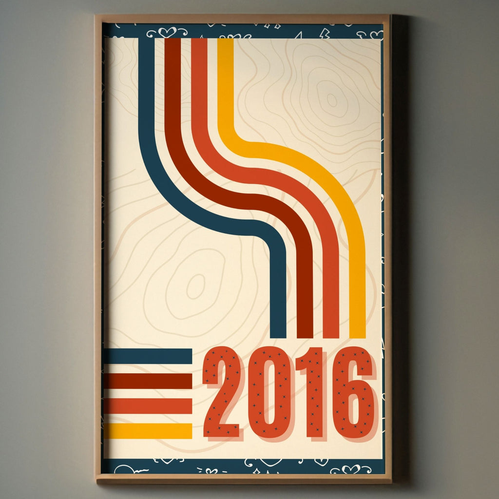 2016 Retro Wave Abstract Wall Art