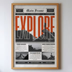 Explore - Main Frame Newspaper Wall Art