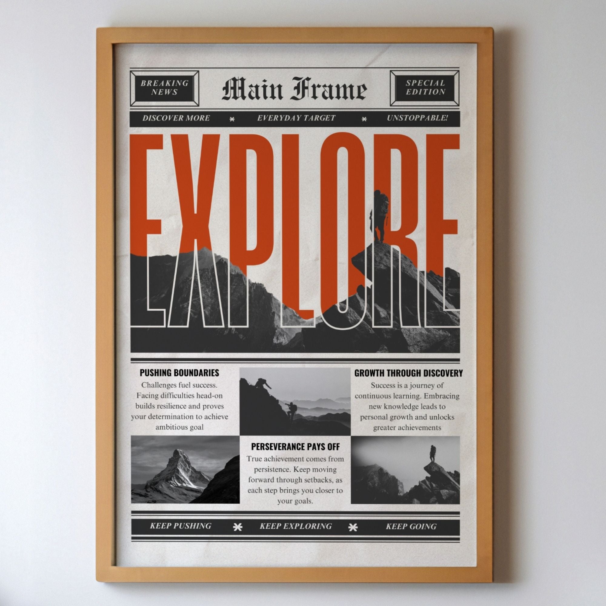 Explore - Main Frame Newspaper Wall Art