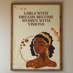 Girls With Dreams Become Women With Visions - Autumn Empowerment Wall Art