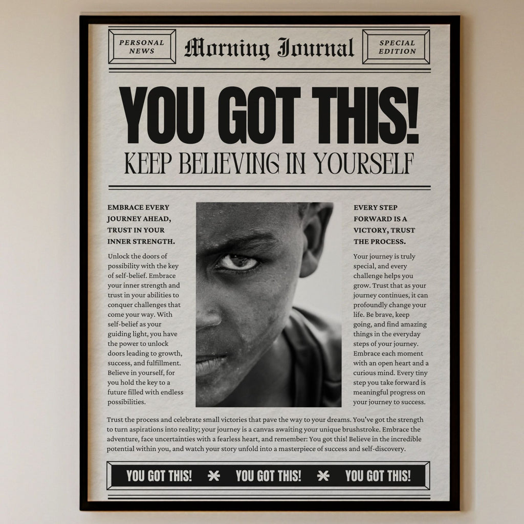 You Got This - Vintage Newspaper Motivation Wall Art