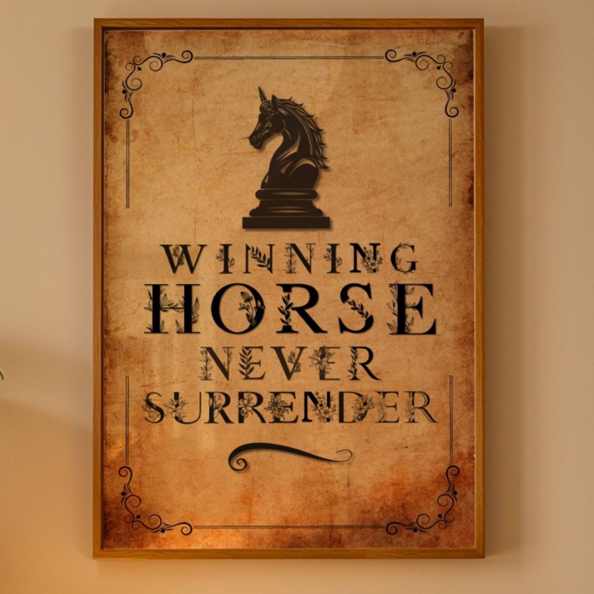 Winning Horse Never Surrender Wall Art