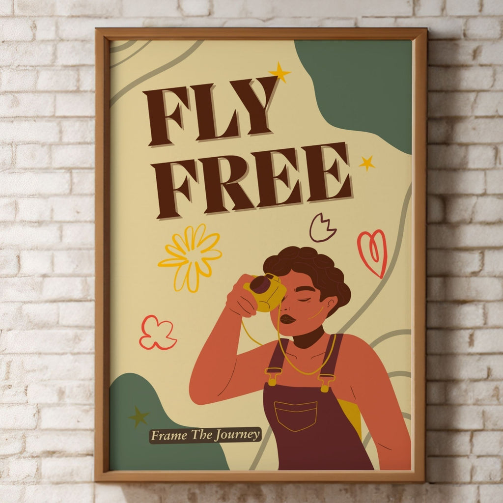 Fly Free - Retro Adventure Empowerment Wall Art