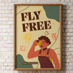 Fly Free - Retro Adventure Empowerment Wall Art