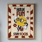 Have Fun Stay Focus Retro Wall Art