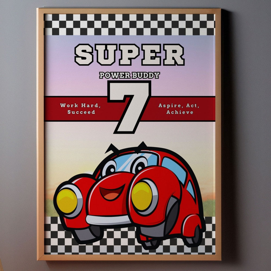 Super Power Buddy - Work Hard, Aspire, Act, Achieve Wall Art