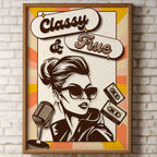 Classy & True - Retro Vintage Fashion Wall Art | 70s Style Woman Poster