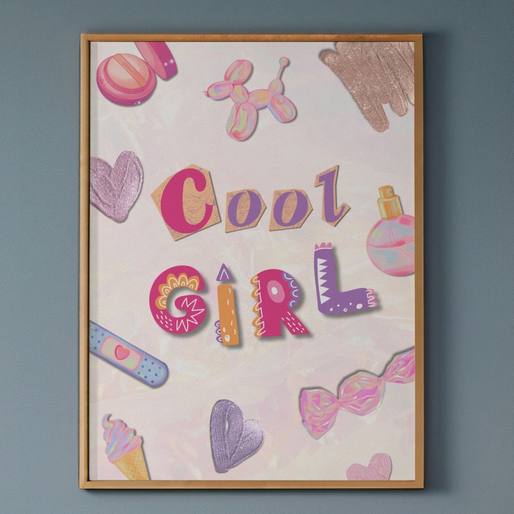 Cool Girl - Playful Teen Room Wall Art Print | Fun Typography Poster