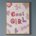 Cool Girl - Playful Teen Room Wall Art Print | Fun Typography Poster