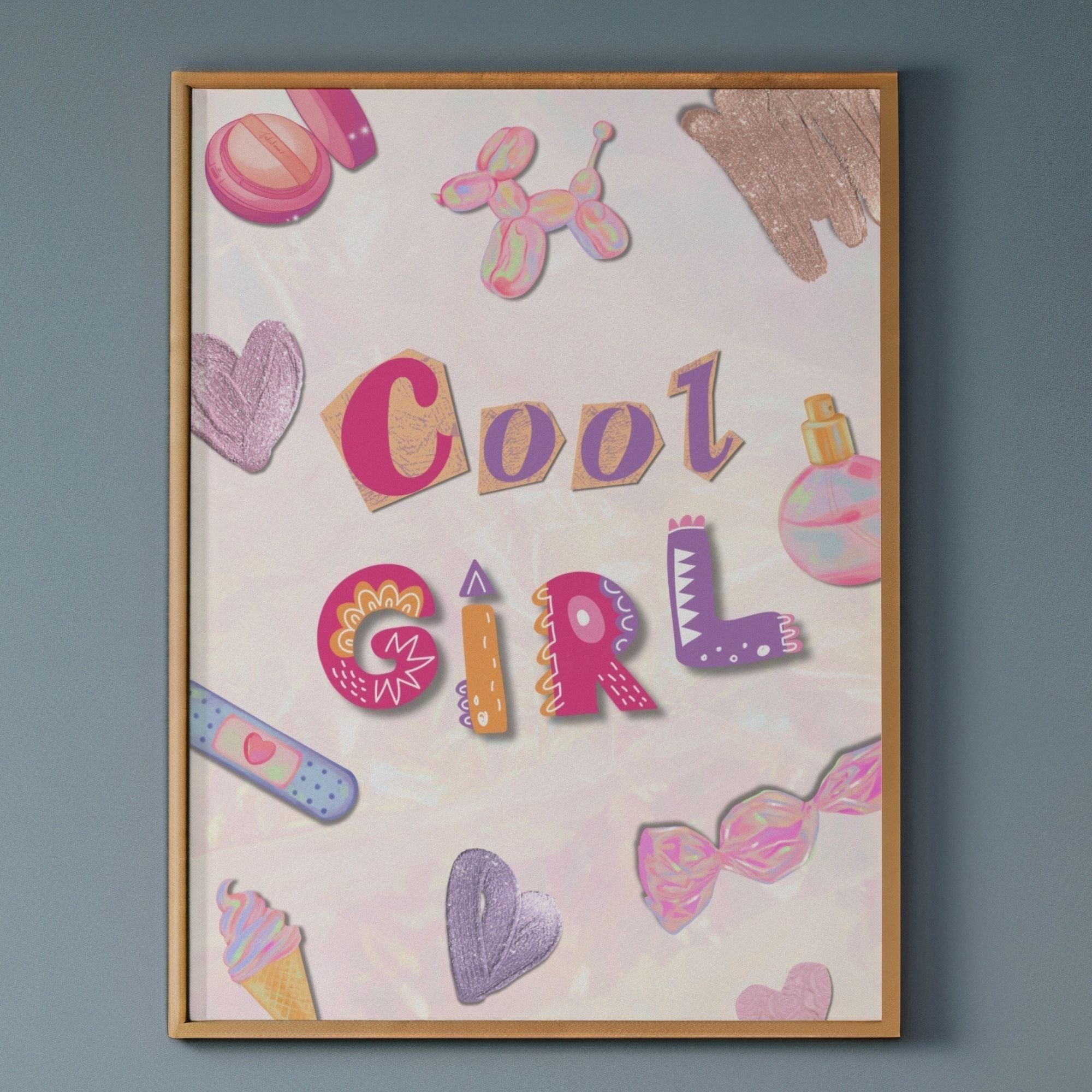 Cool Girl - Playful Teen Room Wall Art Print | Fun Typography Poster
