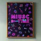 Music Time Neon Wall Art