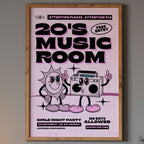 20's Music Room - Retro Girls Night Party Wall Art